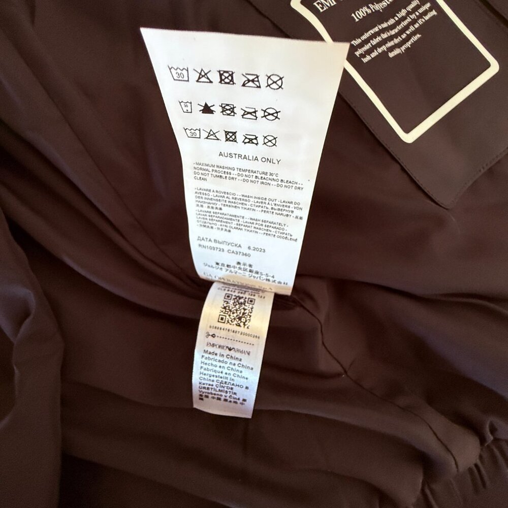 EMPORIO ARMANI Mens Jet Black Ltd. Ed. Hooded Lunar New Year Dragon Jacket, 52 - Picture 12 of 14